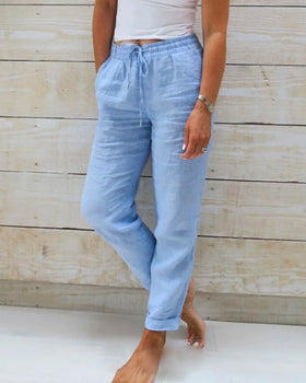 Women's Relaxed Fit Linen Trousers