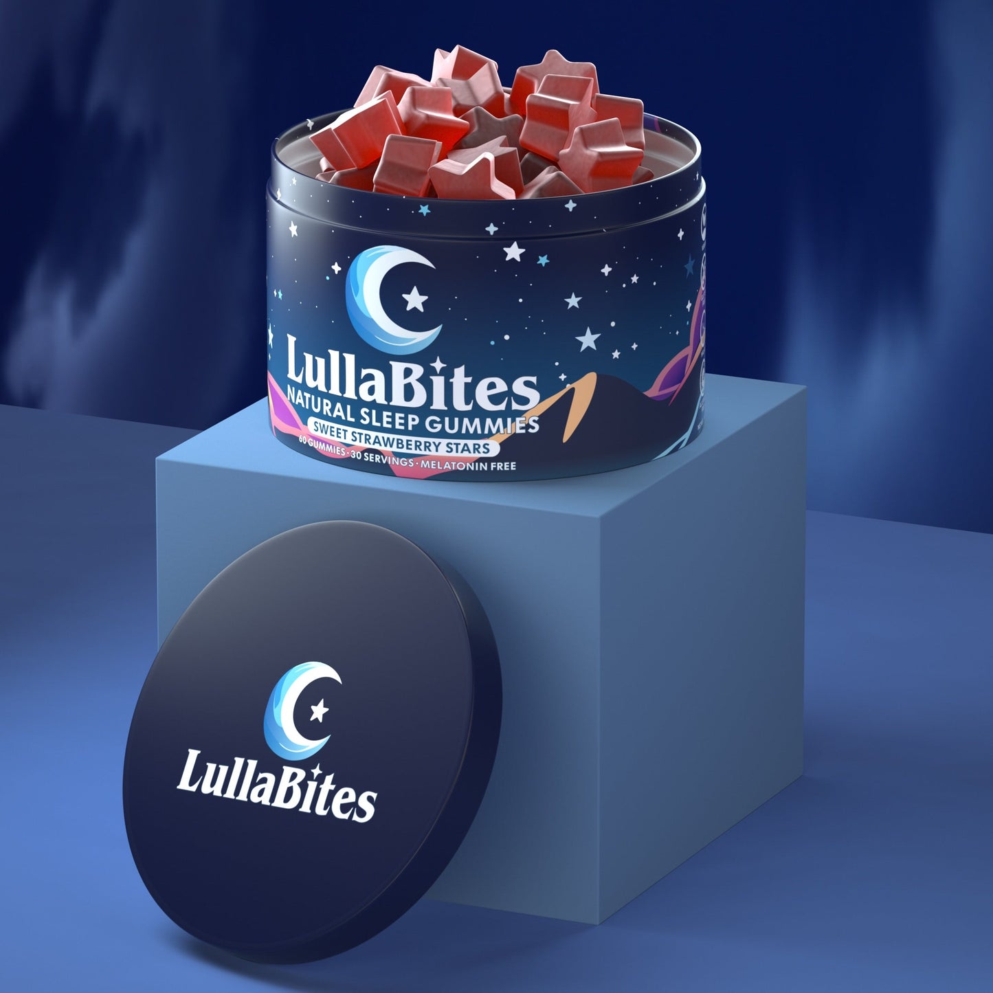 LullaBites Natural Sleep Gummies | Melatonin-Free Strawberry Gummies