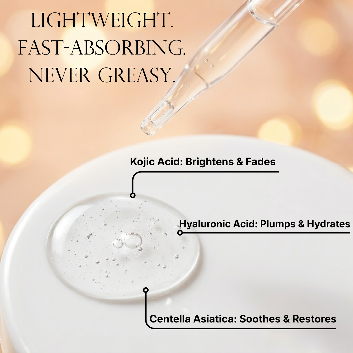 Caramela Beauty Even Tone Serum – Brightening Serum for Dark Spots & Hyperpigmentation with Kojic Acid, Hyaluronic Acid & Centella Asiatica – Radiant Healthy Glow – 1 fl oz / 30mL
