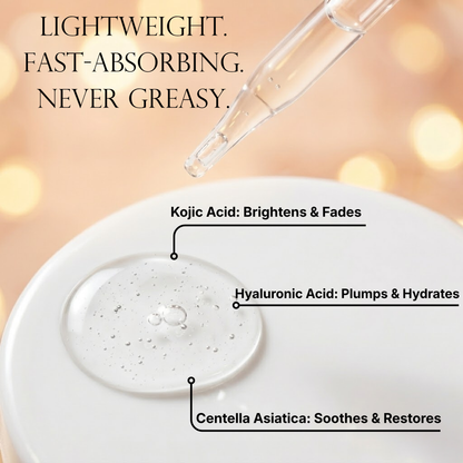 Caramela Beauty Even Tone Serum – Brightening Serum for Dark Spots & Hyperpigmentation with Kojic Acid, Hyaluronic Acid & Centella Asiatica – Radiant Healthy Glow – 1 fl oz / 30mL