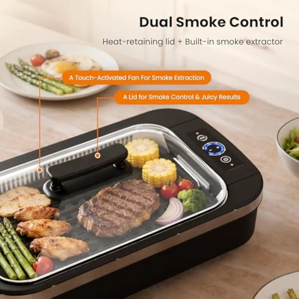 💥Factory Direct Sale💥1500W Smokeless Indoor Grill | Non-Stick BBQ Grill（💥Discounted Items in Stock🎁Free Shipping）