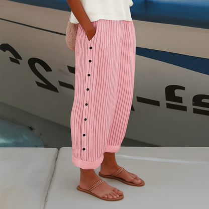Relaxed Fit Wide Leg Pants With Pockets