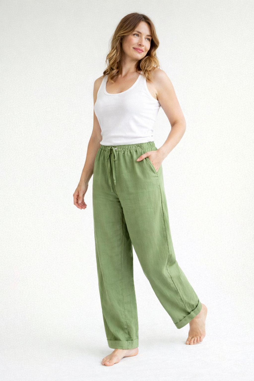 Women's Relaxed Fit Linen Trousers