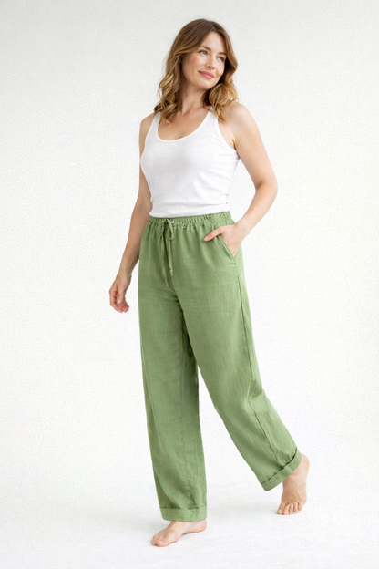 Women's Relaxed Fit Linen Trousers