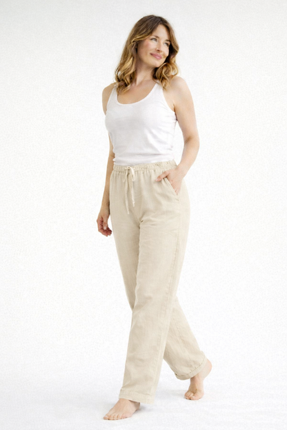 Women's Relaxed Fit Linen Trousers