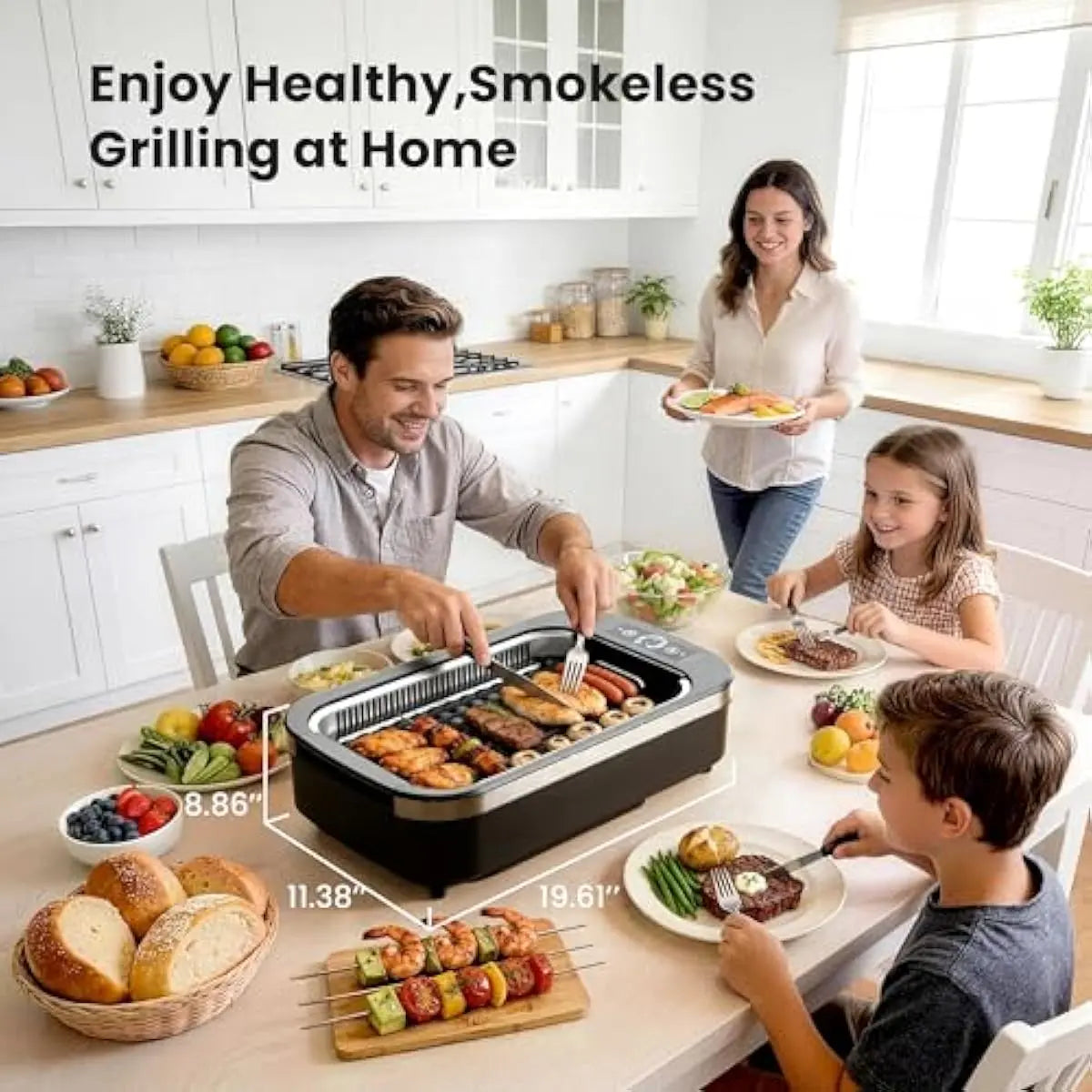 💥Factory Direct Sale💥1500W Smokeless Indoor Grill | Non-Stick BBQ Grill（💥Discounted Items in Stock🎁Free Shipping）